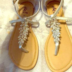 Size 10: Sliver Rhinestone Sandals